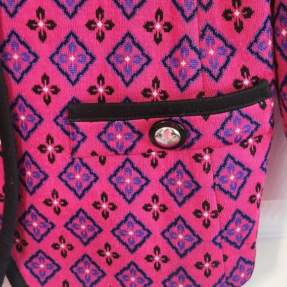 Vintage Leslie Fay Pink & Multi-colored Button Front Long Sleeve Blazer Size 12P - Picture 4 of 10